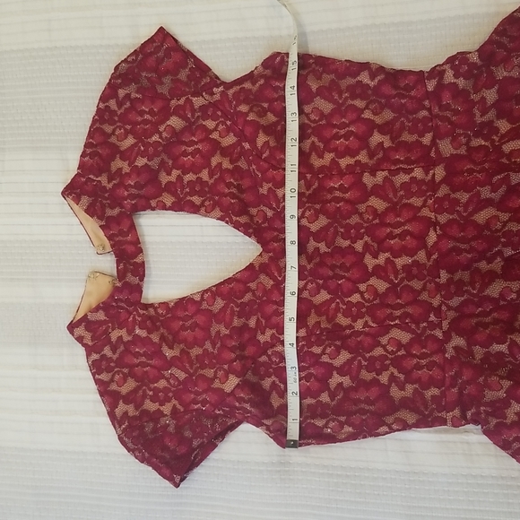 City Studio Lace mini skater sleeveless dress- color red size 6 - Picture 7 of 14